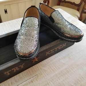 Jolimall Sparkle Platform Loafers Size 9